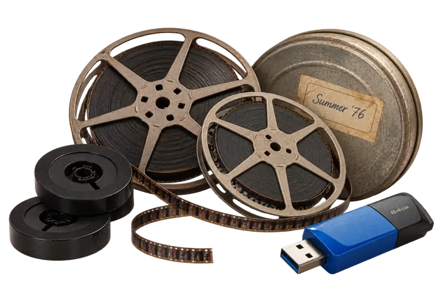 Super8-filmspoelen en filmprojector